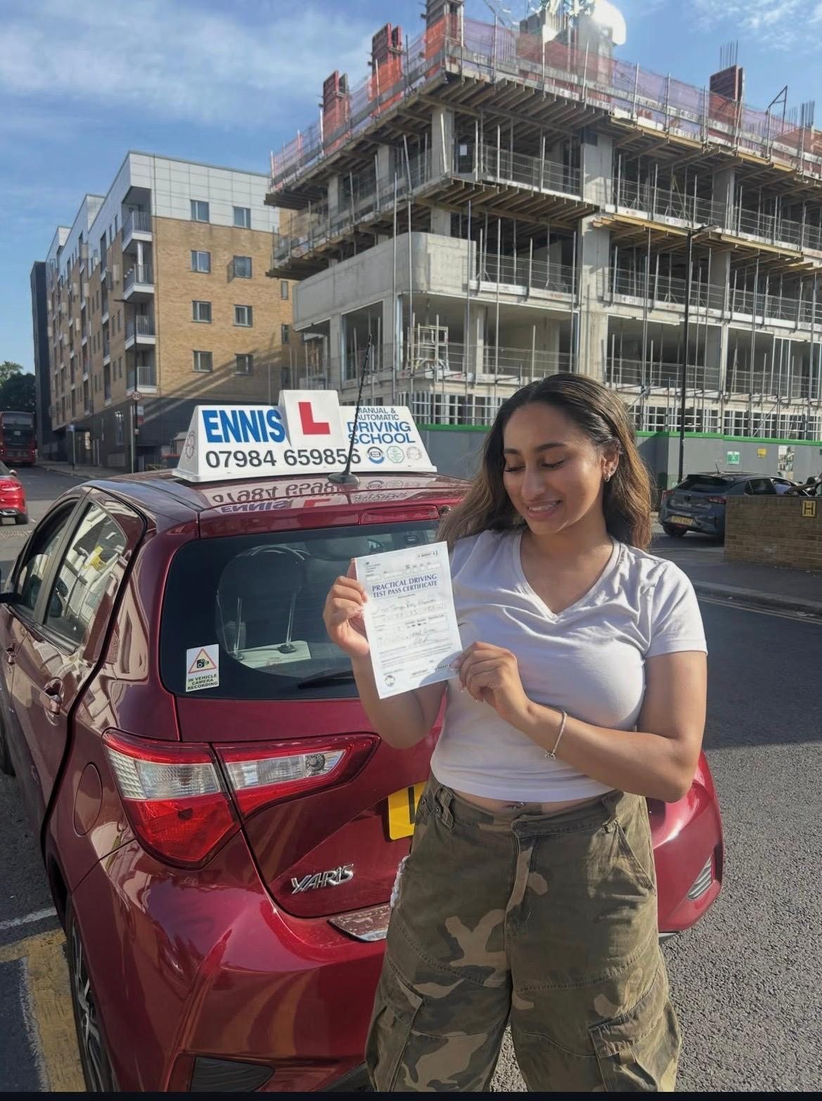 Ennis Driving School pupil celebrating a driving test pass, photo 2