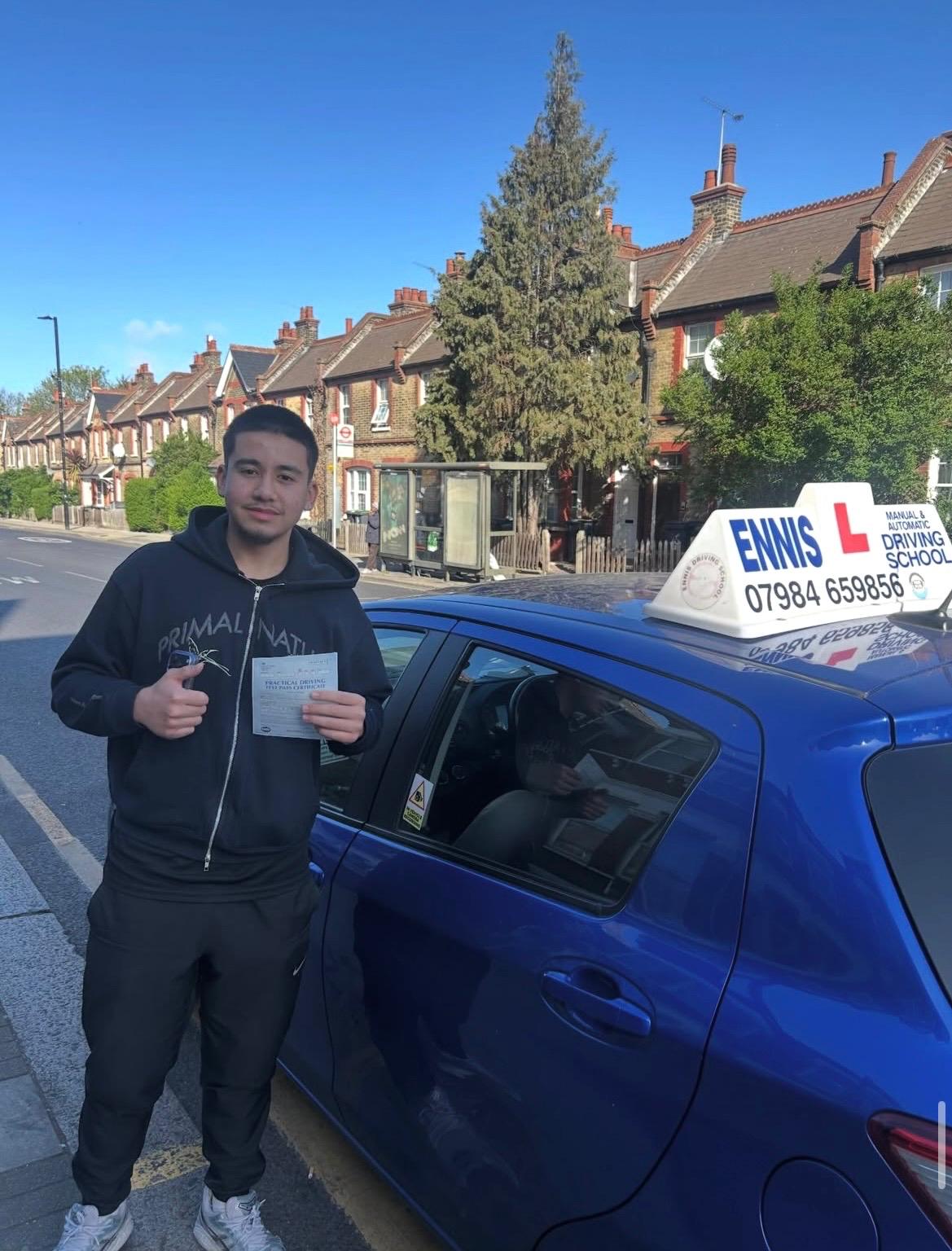 Ennis Driving School pupil celebrating a driving test pass, photo 23