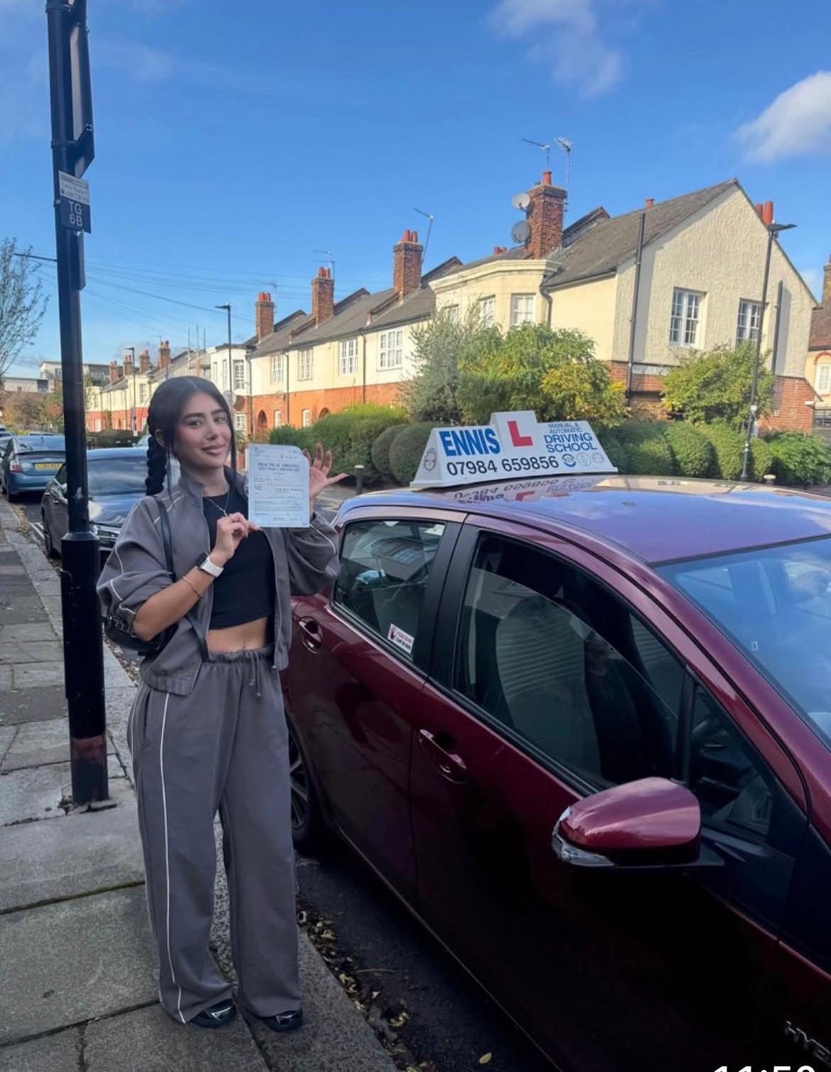 Ennis Driving School pupil celebrating a driving test pass, photo 4