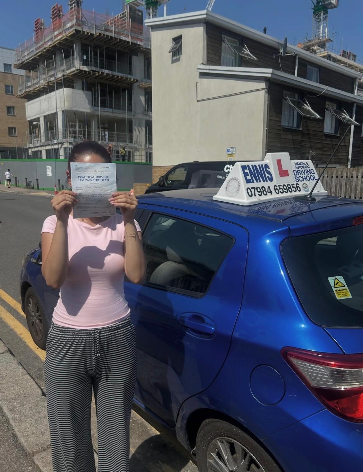 Ennis Driving School pupil celebrating a driving test pass, photo 7