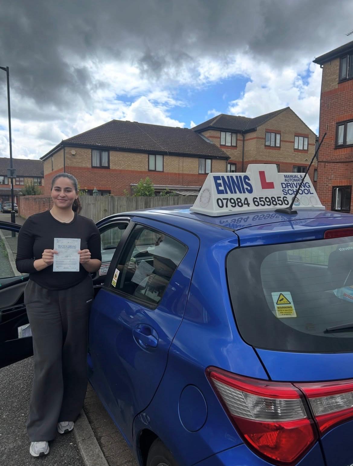 Ennis Driving School pupil celebrating a driving test pass, photo 8